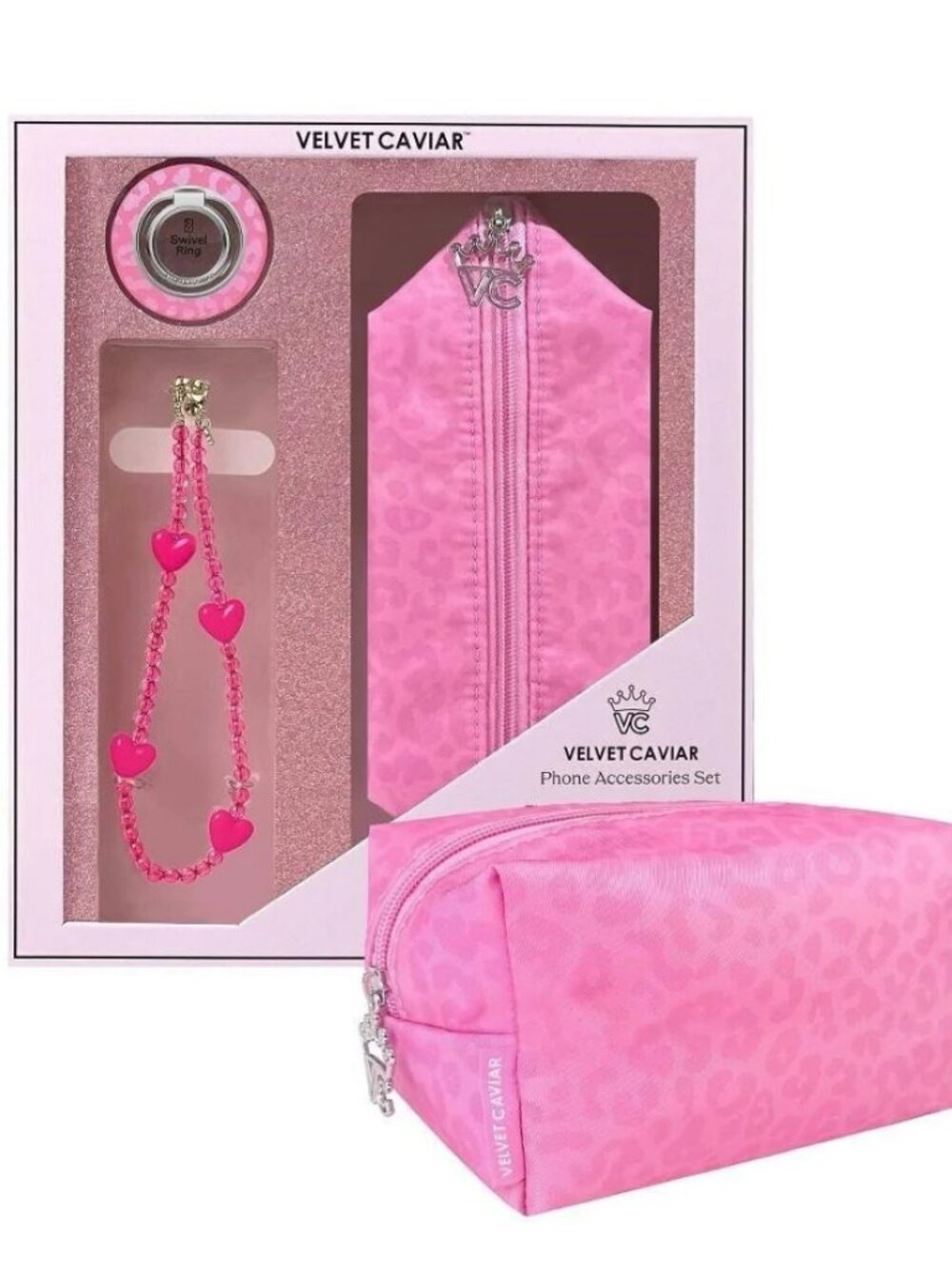Velvet Caviar Large Gift Set Hot Pink Leopard NWT